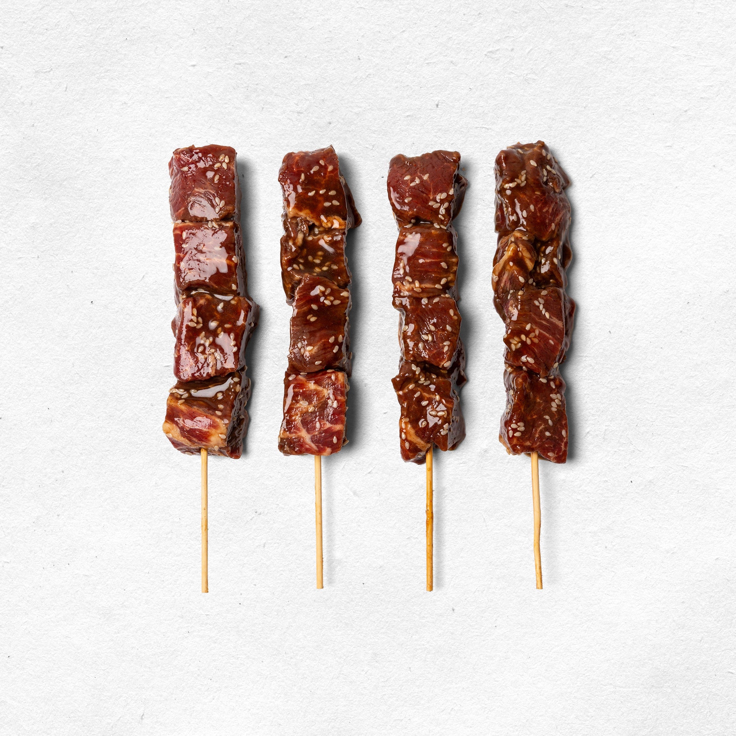 Beef Tenderloin Skewers In Teriyaki Sauce